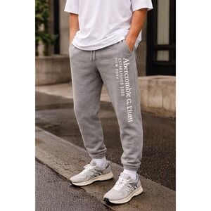Abercrombie & Fitch Logo Grey Sweatpants Size Small | Streetwear Vibes